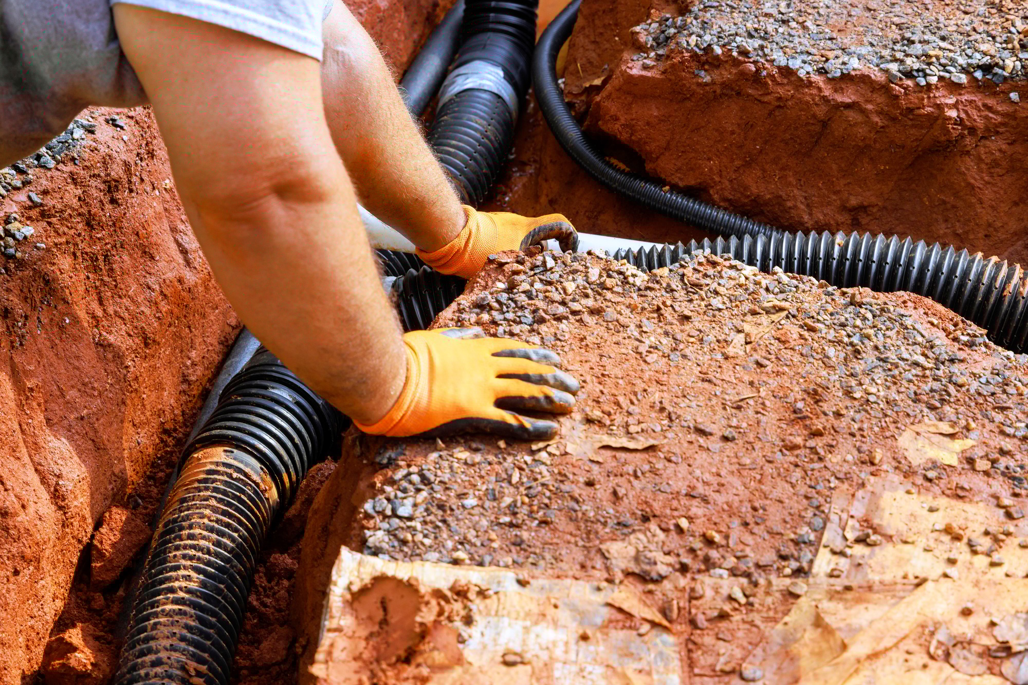 Process of assembling drainage pipes for outflow of rain water a storm water in an underground